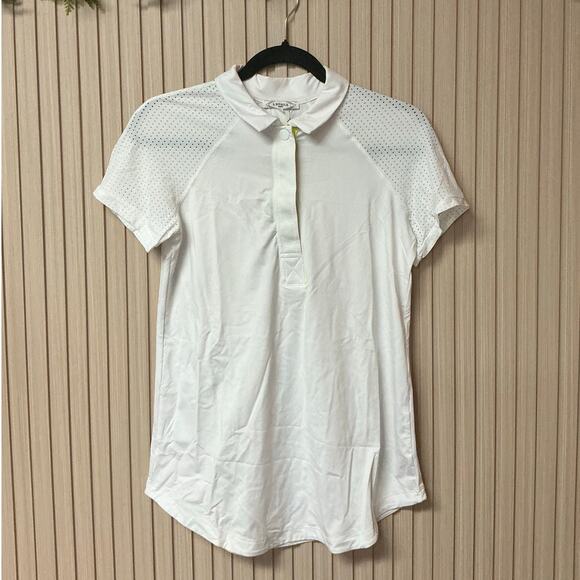 L’Etoile Sport White Stretch Jersey Performance Polo Shirt Women’s Size S - Picture 6 of 6